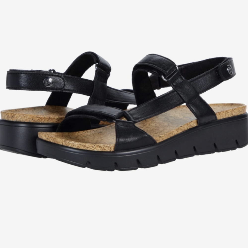 Alegria Henna Black Sandal, Size 39, Size 9